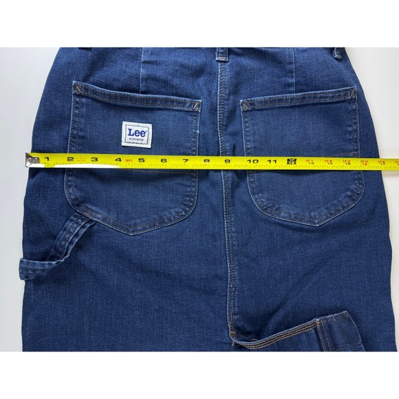 LEE Heritage Denim Jean Skirt Womens Size 2M Blue‎ Utility Carpenter Cargo - Picture 7 of 7